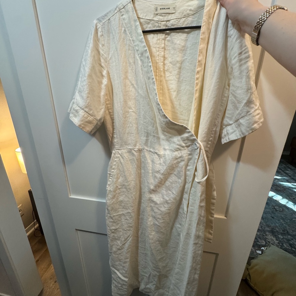 Everlane Cream Wrap Dress